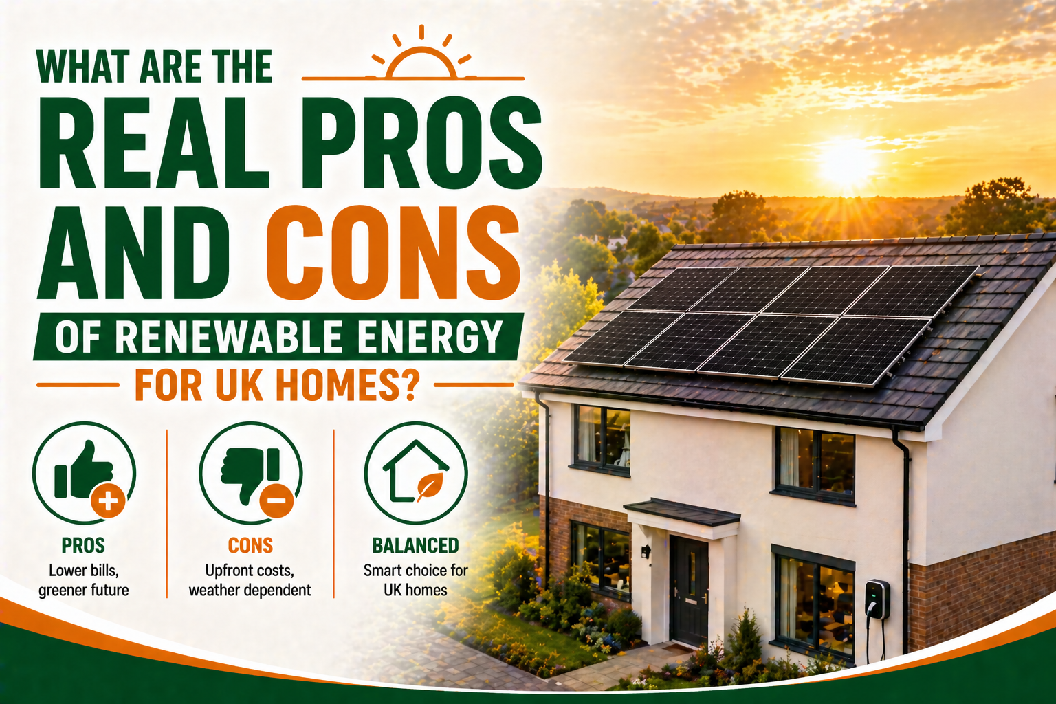 Pros cons renewable energy UK homes