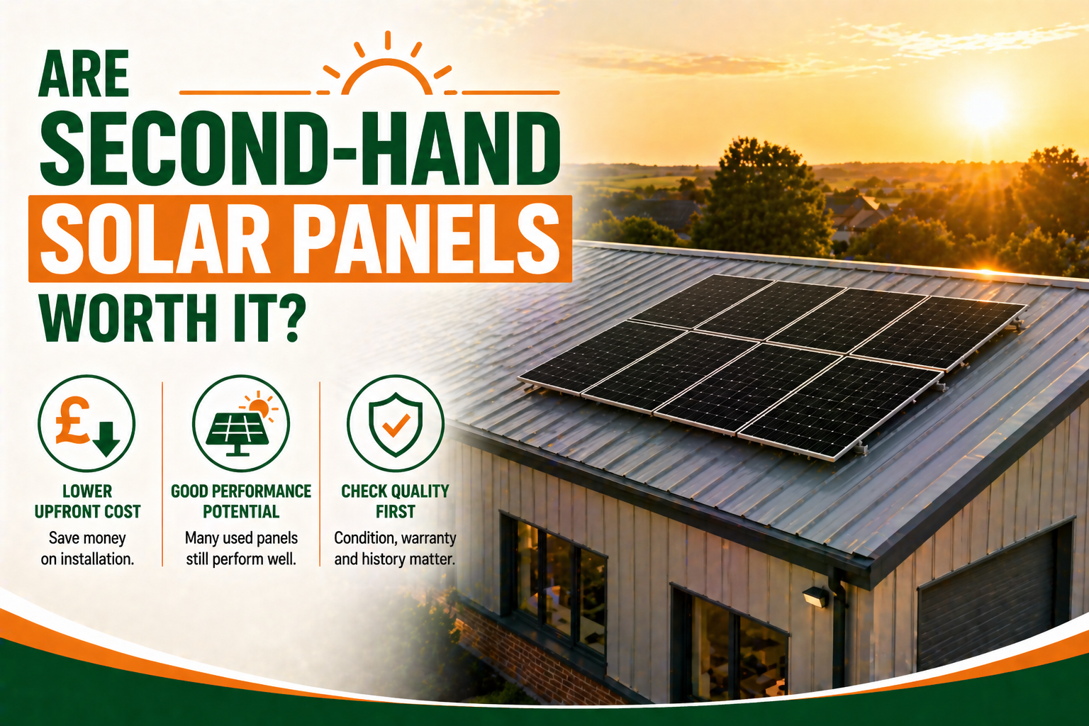 Second hand solar panels UK worth it