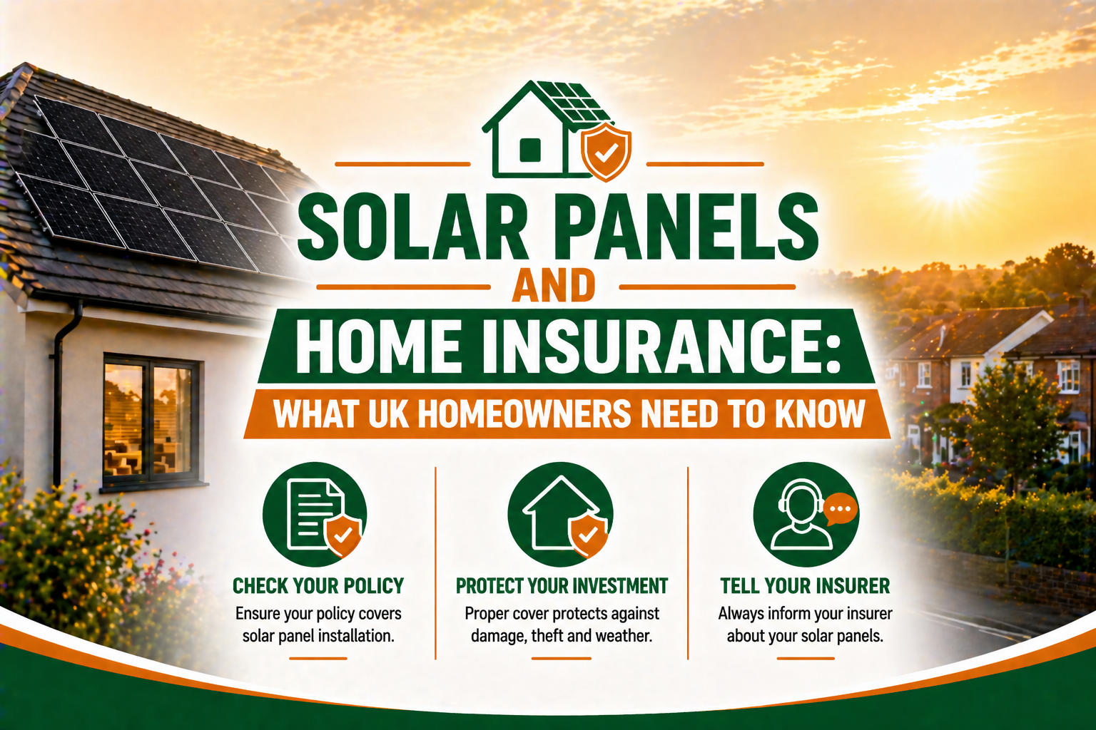 Solar panels home insurance UK