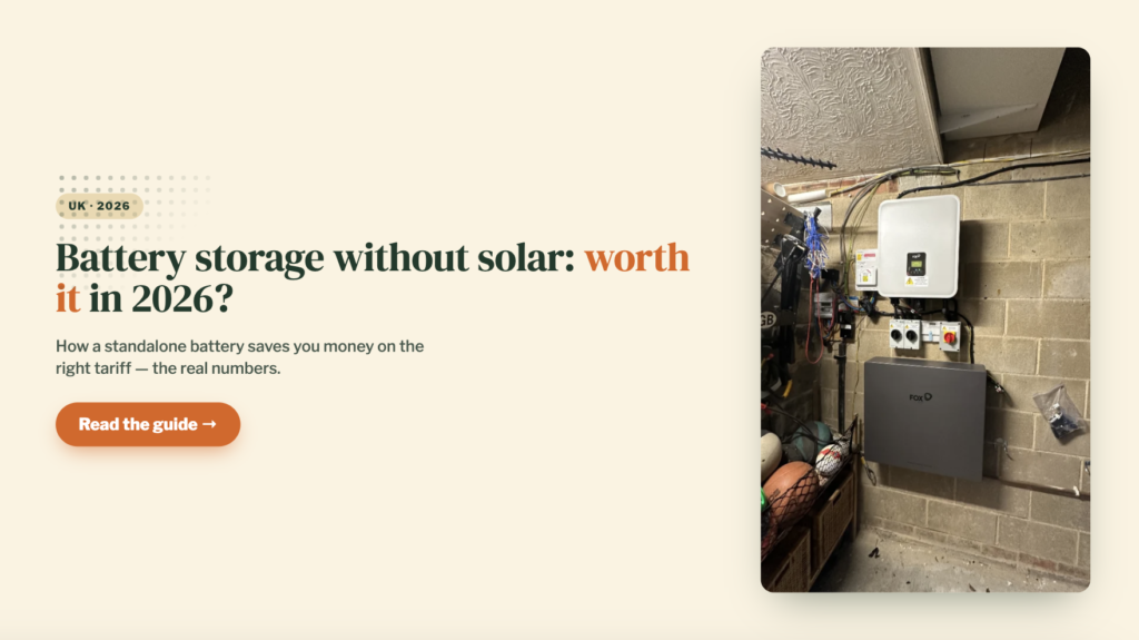 Home Battery Storage Without Solar UK 2026: Is It Worth It?