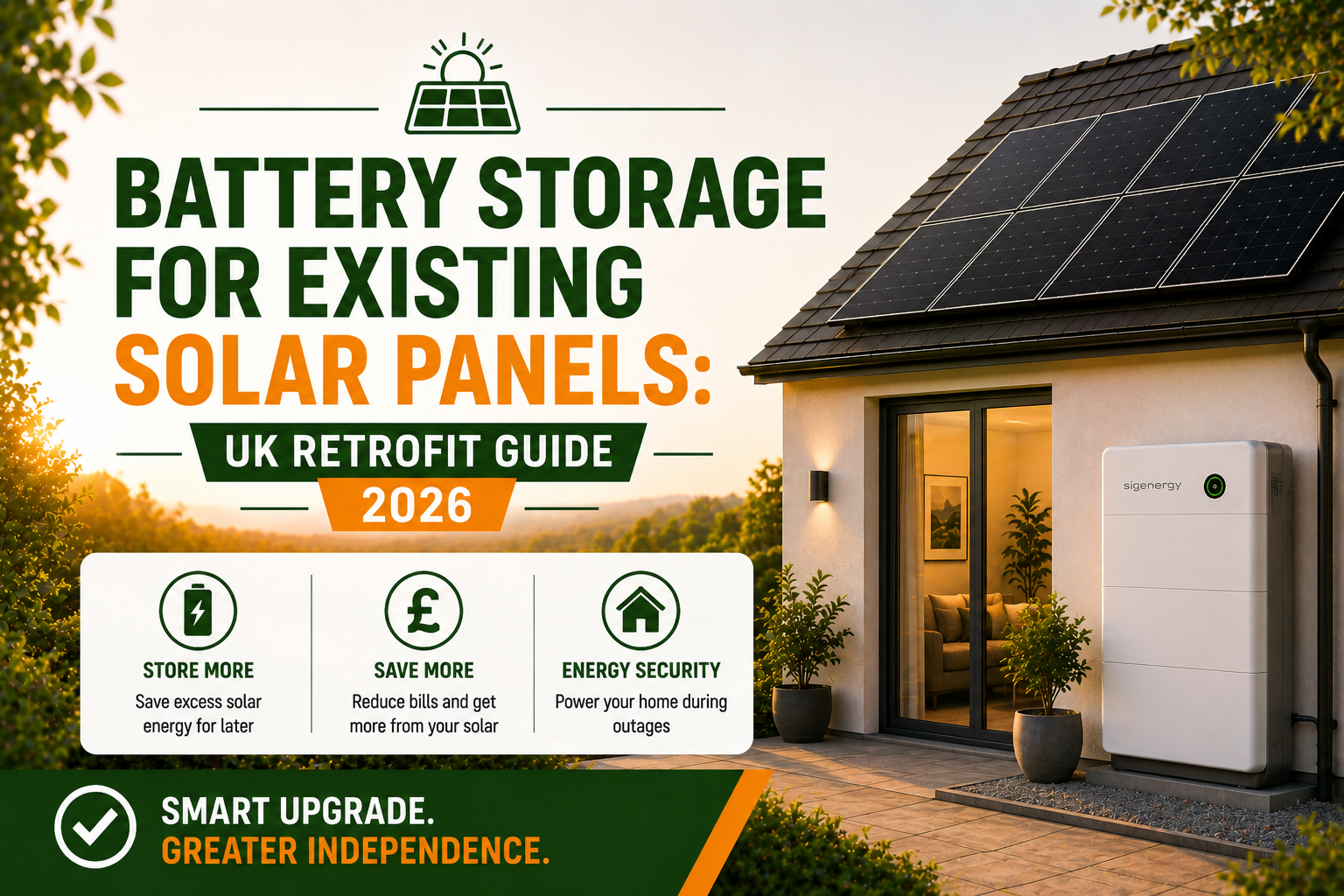 Battery Storage for Existing Solar Panels: UK Retrofit Guide 2026