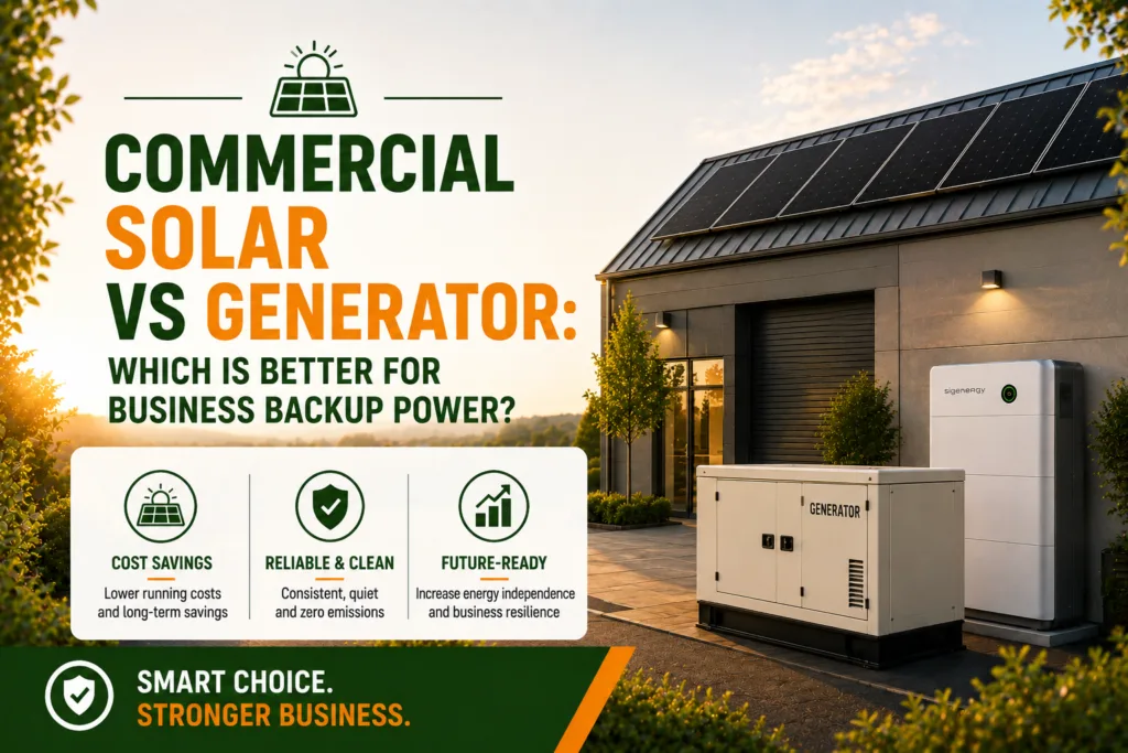 Commercial Solar vs Generator: Which Is Better for Business Backup Power?