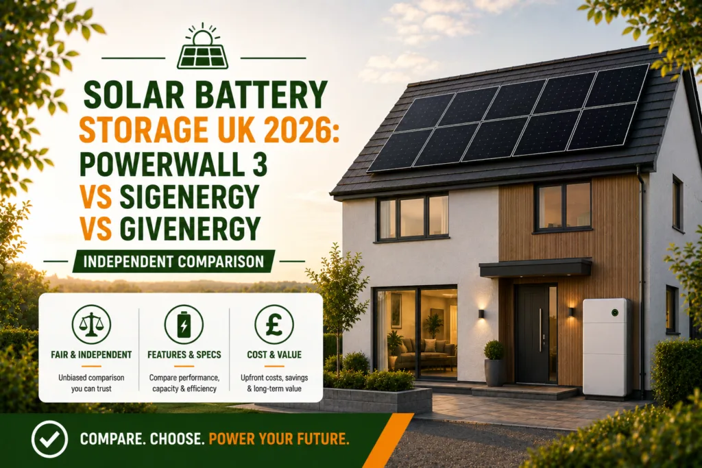 Solar Battery Storage UK 2026: Powerwall 3 vs SiGEnergy vs GivEnergy — Independent Comparison