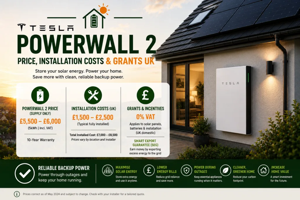 Tesla Powerwall 2 Price, Installation Costs & Grants UK