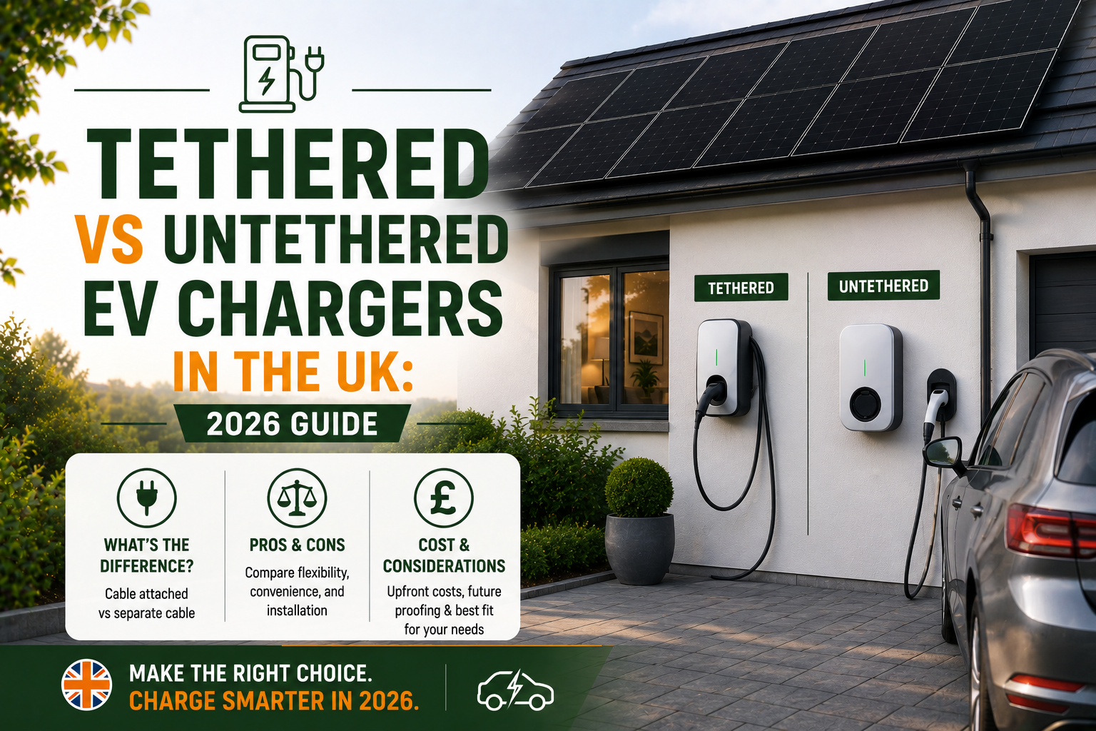 Tethered vs Untethered EV Chargers in the UK: 2026 Guide
