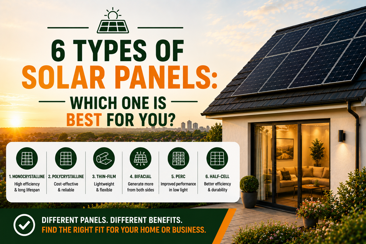 6 Types of Solar Panels: Which One is Best For You?