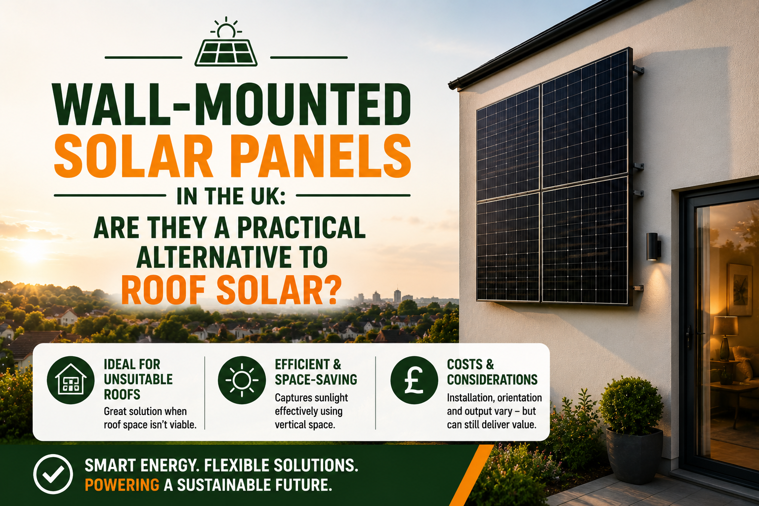 Wall-Mounted Solar Panels in the UK: Are They a Practical Alternative to Roof Solar?