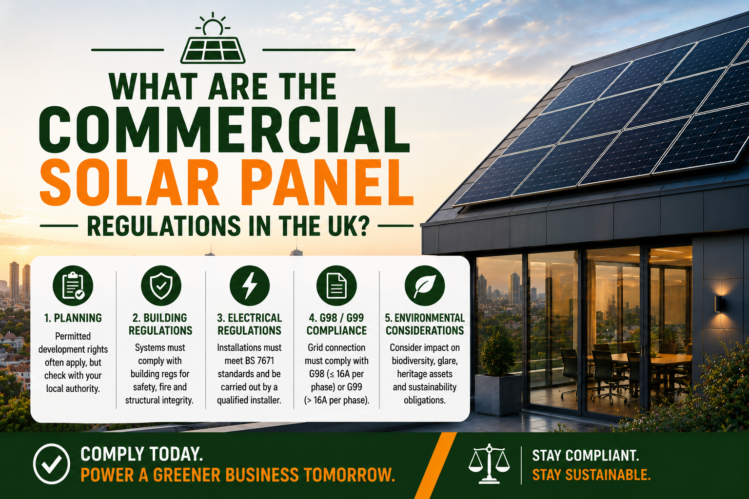 What Are the Commercial Solar Panel Regulations in the UK?