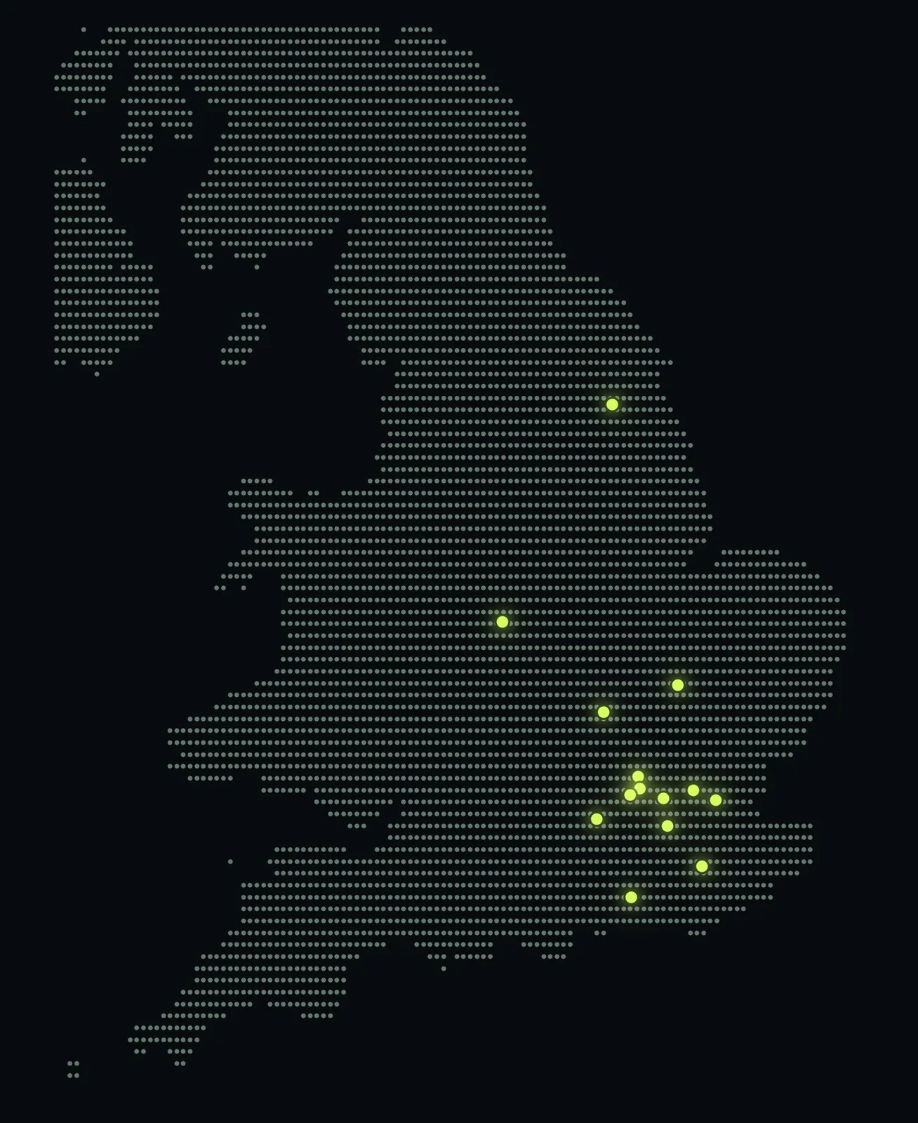 Solar4Good Tesla Powerwall installations across the UK Dotted map of the UK showing Solar4Good Tesla Powerwall installations across towns and cities from London to East Yorkshire