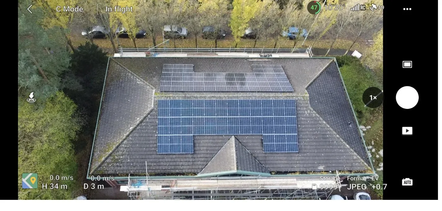 Solar panels on the CAE Technology Services roof